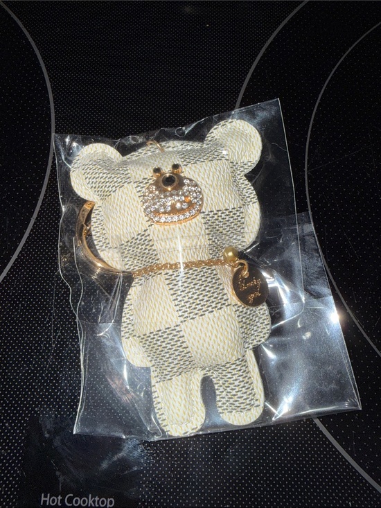 Louis Vuitton Accessories - Louis Vuitton Cream & Beige Damier Bear Keychain